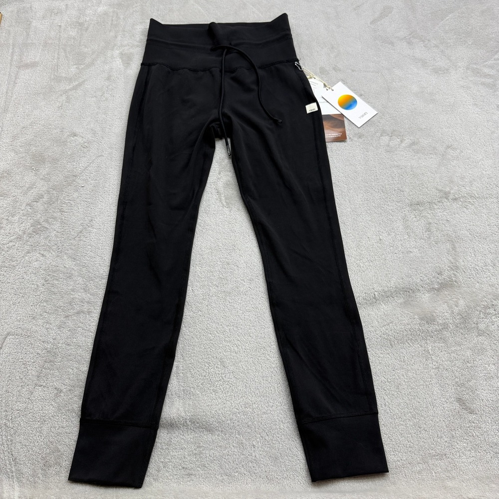 Vuori Daily Legging Women Small Black Drawstring High Rise VW323 Activewear